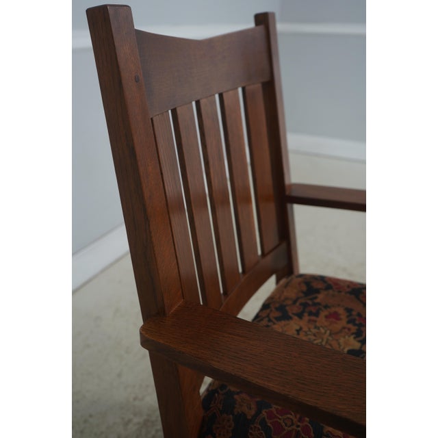 Pair of Stickley Mission Oak Arm Chairs For Sale In Philadelphia - Image 6 of 18