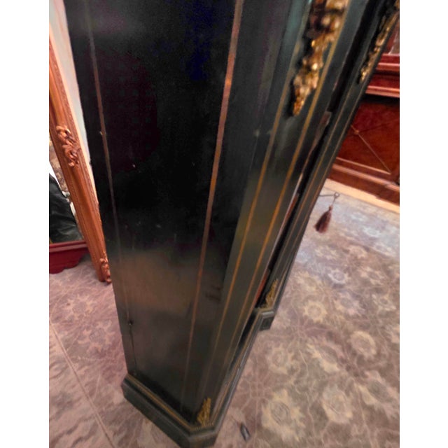 Black Rare Victorian Ebonized Display Side Cabinet With Clear Glass Door, Gilt Caryatids & Edwards & Roberts Provenance, London, Circa 1870 For Sale - Image 8 of 14