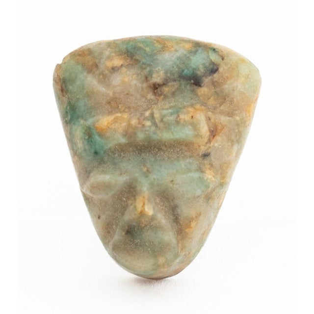 Mayan Pre-Columbian Pottery Figure & Stone Head, 2 For Sale - Image 4 of 5