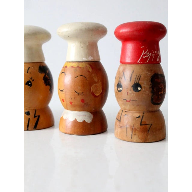 Mid-Century Wooden Salt & Pepper Shakers - 8 Piece For Sale - Image 11 of 13