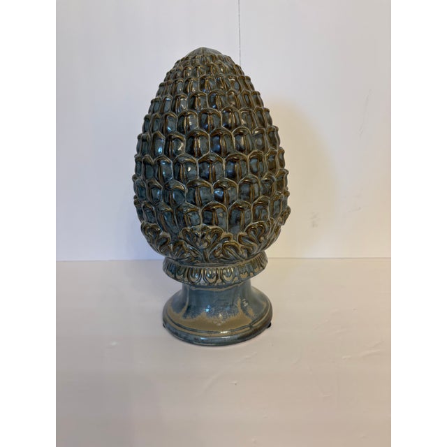 Vintage Pinecone With Rustic Glow on Stand For Sale - Image 4 of 4