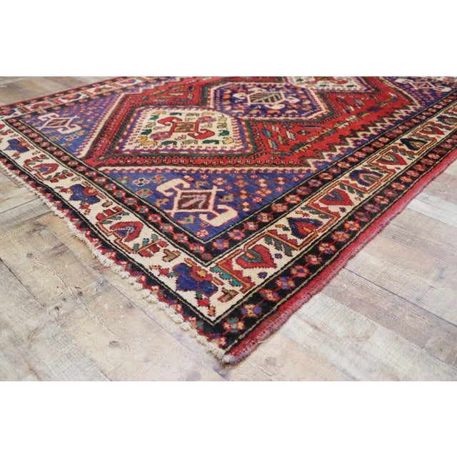 Vintage Persian Viss Rug - 05'04 X 06'08 For Sale In Dallas - Image 6 of 9
