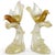 Mid-Century Modern Murano Vintage Salviati White Amber Gold Italian Art Glass Birds Centerpiece Sculptures - A Pair For Sale - Image 3 of 5