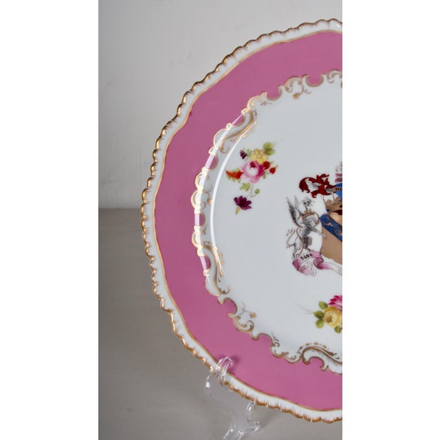 Victorian 1830 Rockingham Porcelain Dinner Plates, Earl of Derby Coat of Arms - Set of 12 For Sale - Image 3 of 10