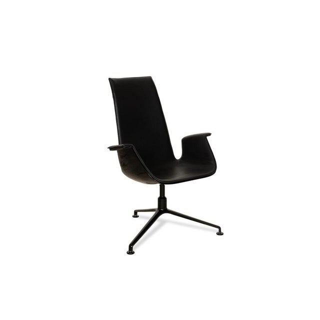 Modern FK Black Leather Armchairs in Black from Walter Knoll / Wilhelm Knoll, Set of 2 For Sale - Image 3 of 12