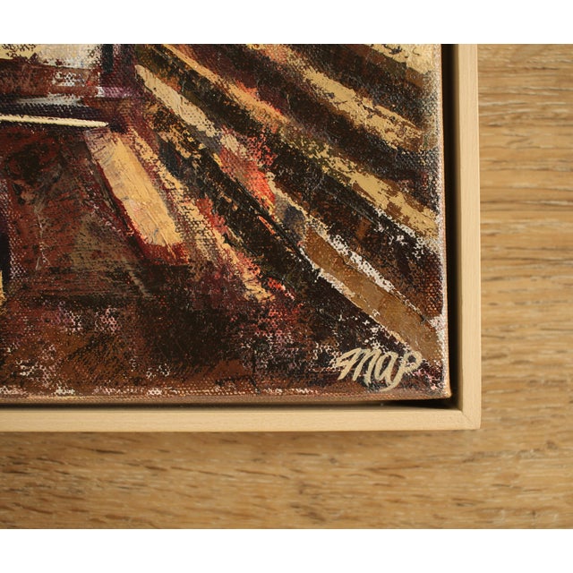 Michelle Arnold Paine "Bridge Into Light" Contemporary Abstract Architectural Italian Oil Painting, Framed For Sale - Image 4 of 7