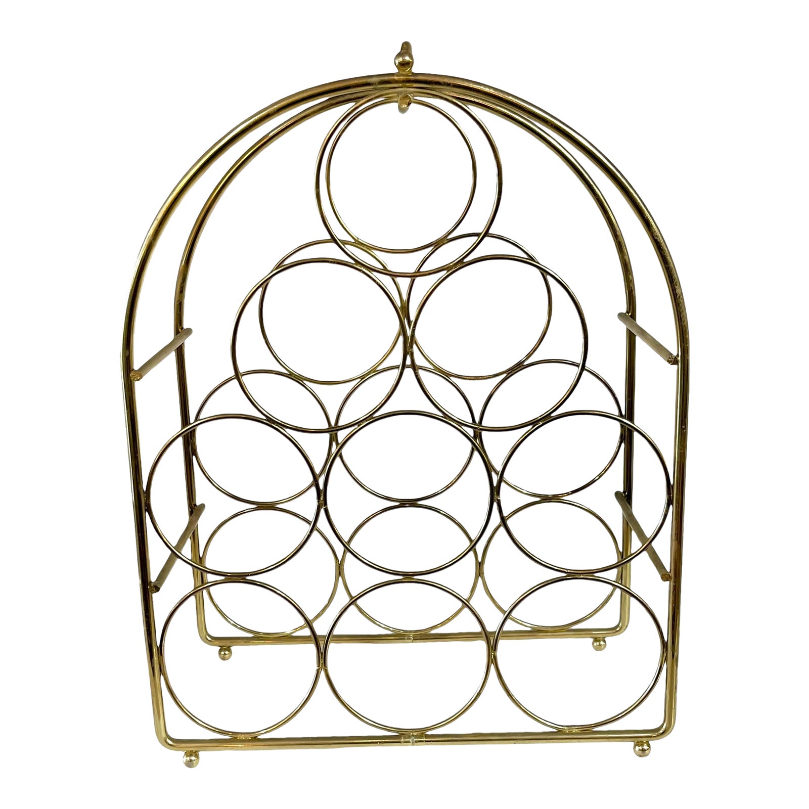 Vintage Brass Finish Hollywood Regency Style Wine Bottle Champagne Rack ...