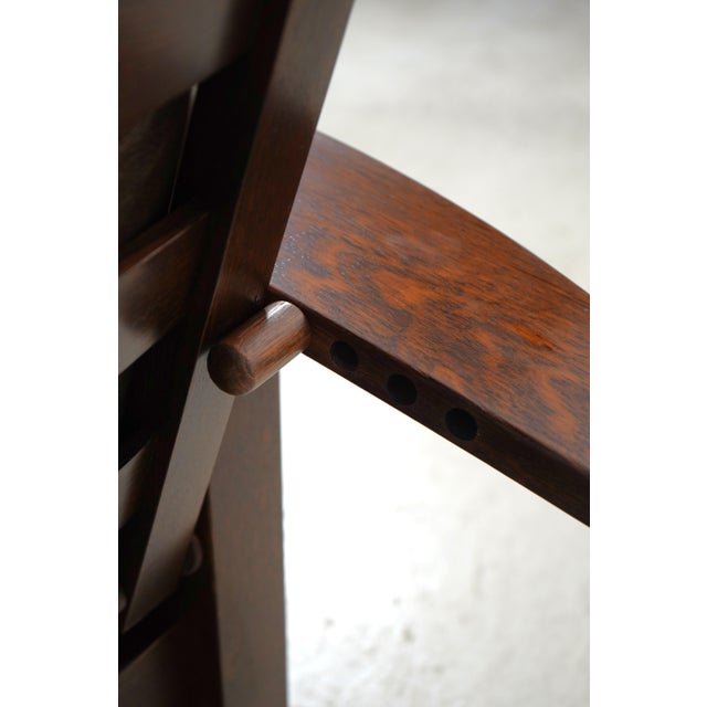 Stickley Mission Oak Leather Morris Chair & Ottoman For Sale - Image 10 of 18
