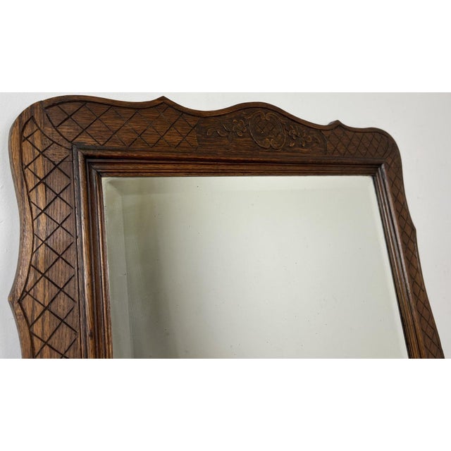 Antique French Louis Oak Wall Mirror and Console Table, Set of 2 For Sale - Image 15 of 18