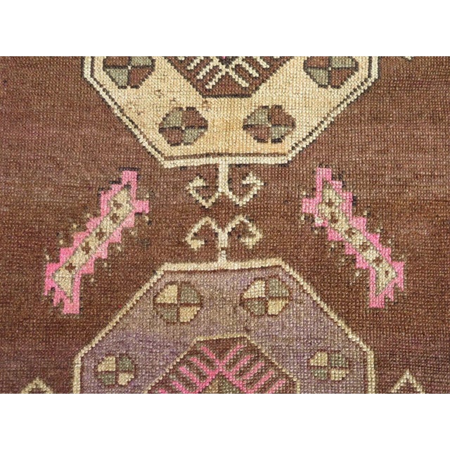 Brown 1960s Vintage Turkish Runner Rug - 35"x 146" For Sale - Image 8 of 11