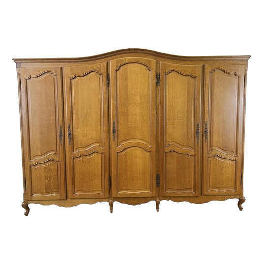Vintage French Wardrobe in Oak For Sale