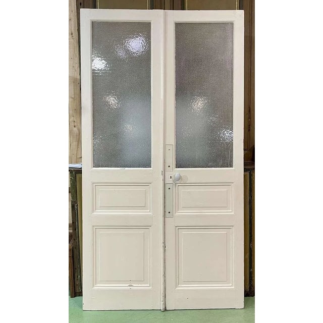Wood Double Glazed Interior Door in Fir For Sale - Image 7 of 8