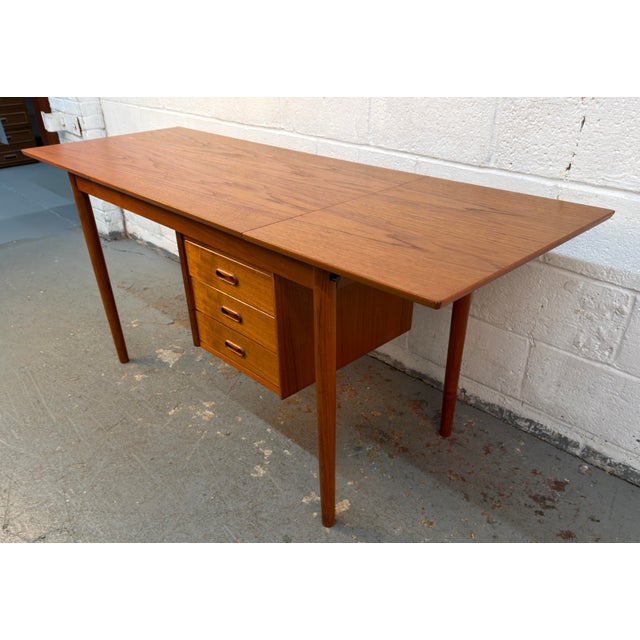 Mid 20th Century Mid-Century Teak Drop-Leaf Desk by Arne Vodder for H. Sigh & Søns For Sale - Image 5 of 18