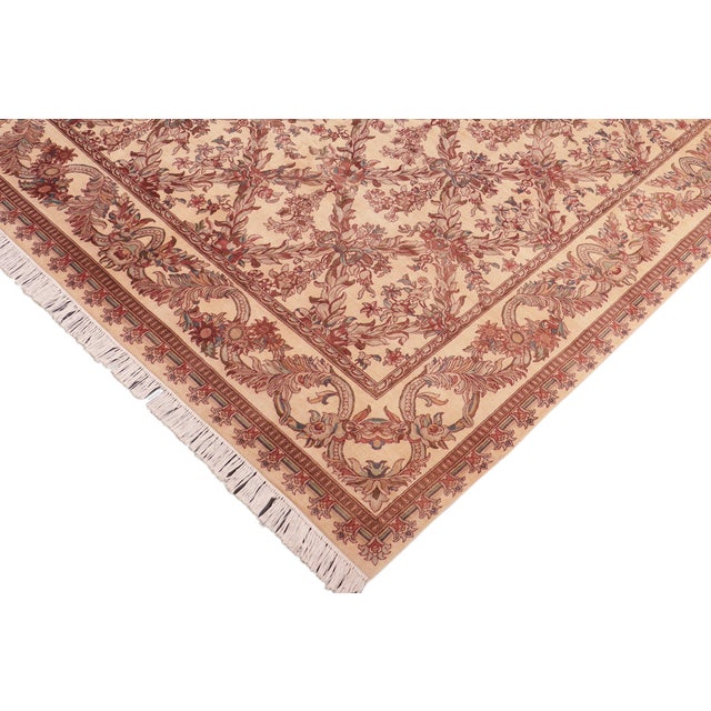 Shabby Chic Shabby Chic 1990's Trellis Pak-Persian Beige/Brown Wool Rug - 8'1'' X 10'3'' For Sale - Image 3 of 9