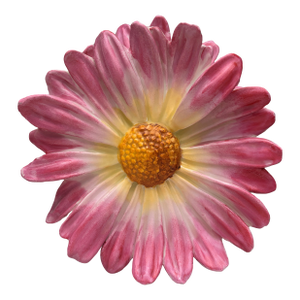 Large Majolica Pink Daisy Wall Pocket Delphin Massier, Circa 1890