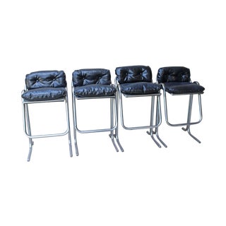 Jerry Johnson Tubular Chrome Barstools - Set of 4 For Sale