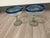 Glass Pair of Blue‑Rim Margarita Glasses For Sale - Image 7 of 10