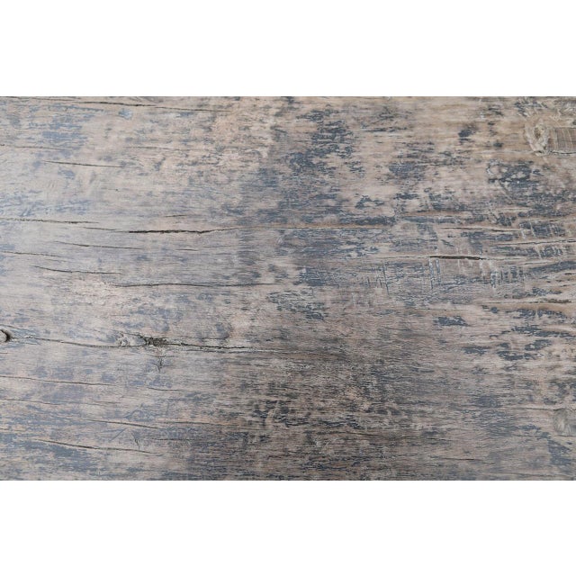 Vintage Console Table in Weathered Natural Wood For Sale - Image 4 of 4