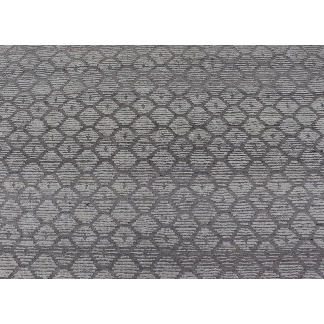 Gray Modern Moroccan Rug With Sub-Geometric Design by Keivan Woven Arts 9'7 X 11'10 For Sale - Image 8 of 11