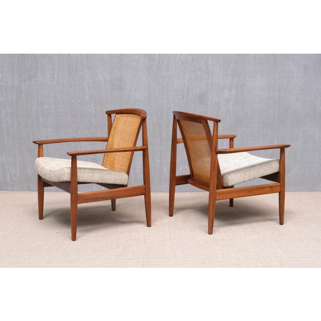 Folke Ohlsson Dallas Armchair in Teak and Cane by Folke Ohlsson for Dux, Sweden, 1960s For Sale - Image 4 of 14