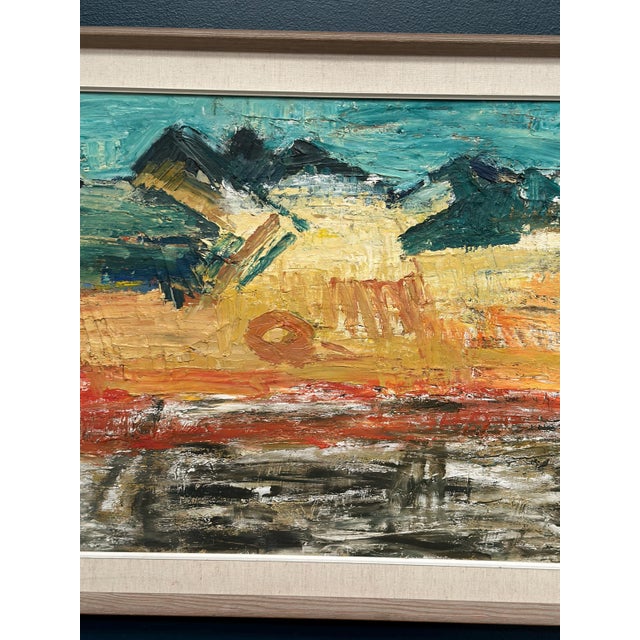 Ragnar Godin, Abstract Landscape, 1968, Oil Painting on Panel, Framed For Sale - Image 10 of 18
