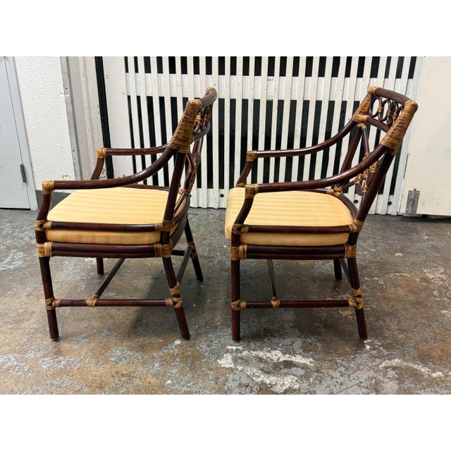 McGuire McGuire Style Target Back Armchairs, Pair For Sale - Image 4 of 12