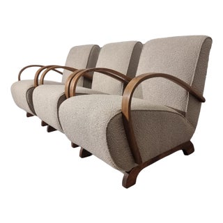 Lounge Chairs by Jindrich Halabala, 1940s, Set of 3 For Sale