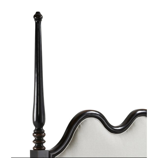 French New Louis XV Style Black Ebonized Mahogany Queen Bed For Sale - Image 3 of 5