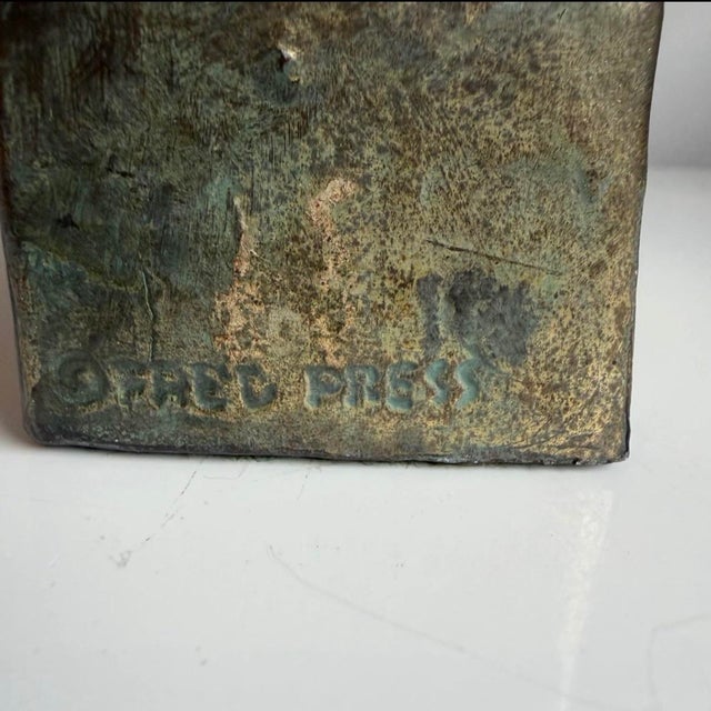 Mid-Century Modern Vintage Mid Century Modern Fred Press Leo Zodiac Bronzed Metal Sculpture For Sale - Image 3 of 4