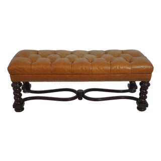 Hancock & Moore Tufted Leather Window Bench For Sale
