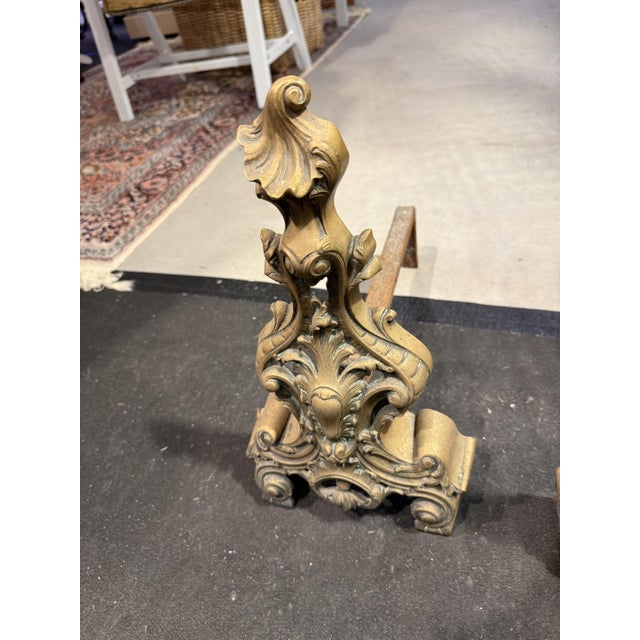 Andirons in Bronze, Set of 2 For Sale - Image 3 of 4