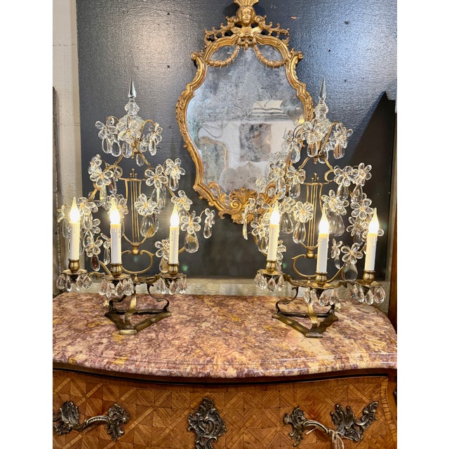 Pair Large French Bagues-Style Gilt Bronze Girandoles For Sale In Los Angeles - Image 6 of 13