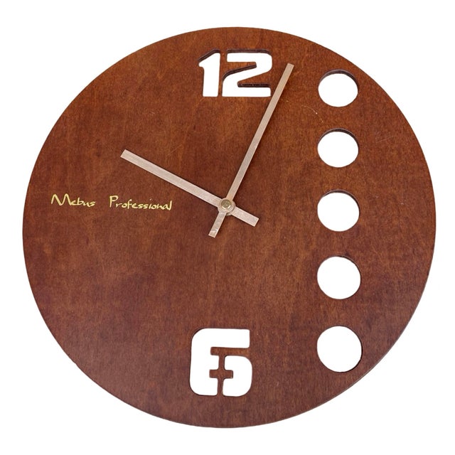 Wood Large Wooden Wall Clock, Mebus, Germany, 1990s. For Sale - Image 7 of 9