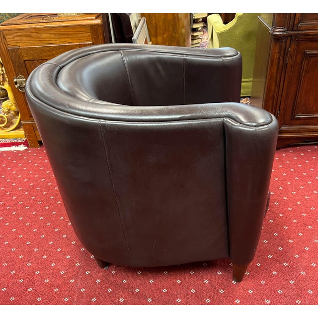 Vintage Brown Leather Tub Chair Chairish