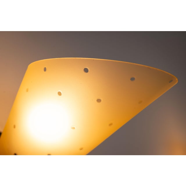 Vintage Brass Sconces with Decorated Yellow Glass Shades, 1960s, Set of 3 For Sale - Image 17 of 18