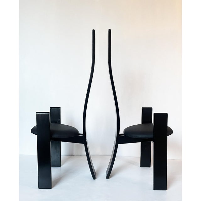 Wood Set of Golem Chairs by Vico Magistretti for Poggi, 1970s For Sale - Image 7 of 7