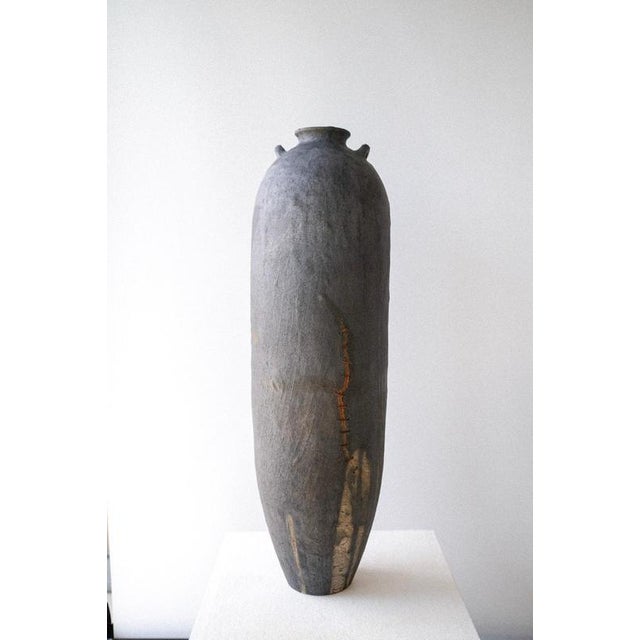 Amphoreus Vase in Stoneware and Oxidized Iron by Robin Kerr For Sale - Image 6 of 7