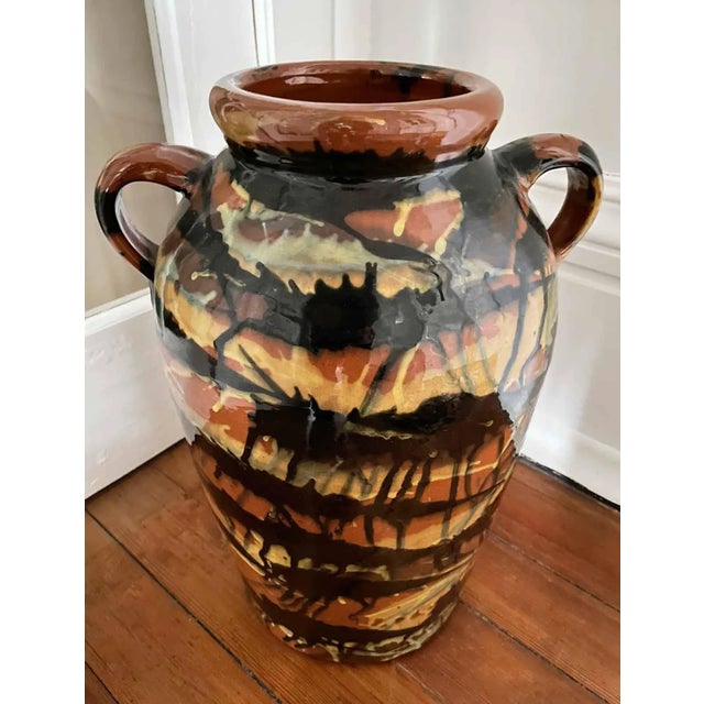 Terracotta Hand Painted and Glazed Urn For Sale In Providence - Image 6 of 8