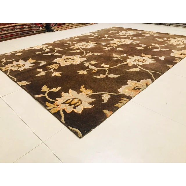 Nepalese Floral Rug, 1980s For Sale - Image 3 of 16