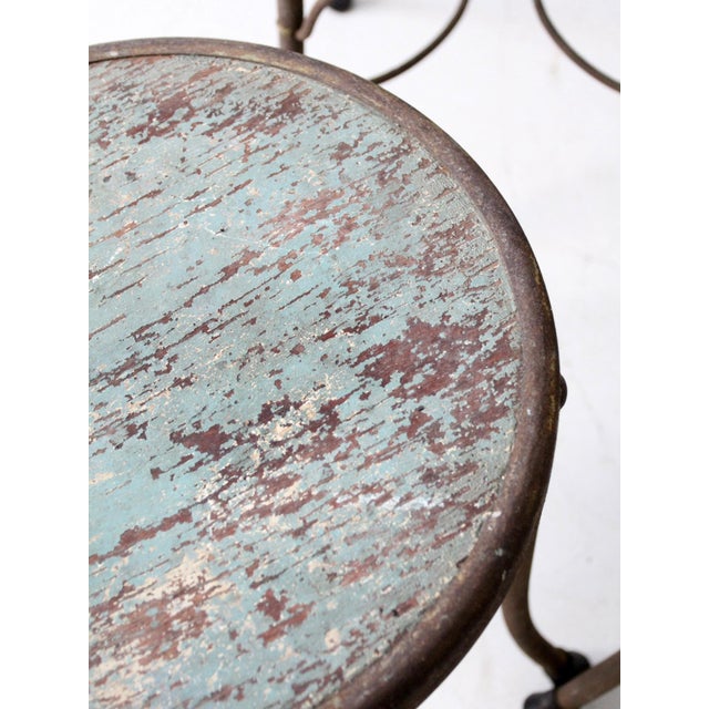 Early 20th Century Early 20th Century Art Nouveau Iron Bistro Chairs, Set of 3 For Sale - Image 5 of 18