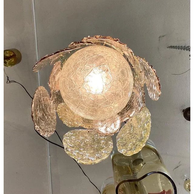 Glass Pair of 1960s Vistosi Torcello Glass Disk Chandeliers by Gino Vistosi For Sale - Image 7 of 12