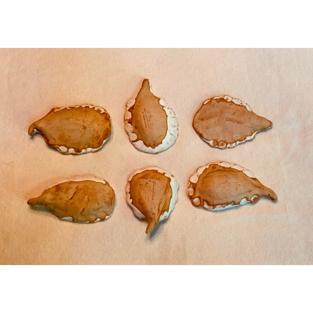 White Handformed Biloxi Iron Oxide & White Glaze Stoneware Oyster Small Plates - Set of 6 For Sale - Image 8 of 12