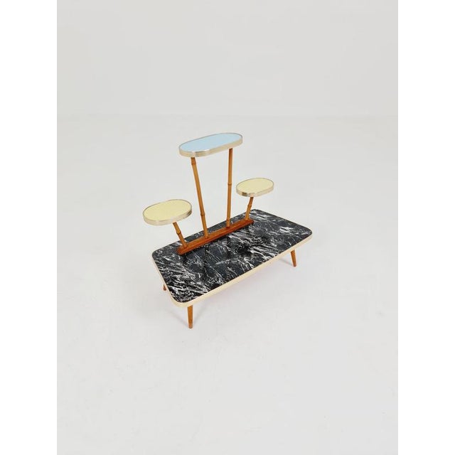 Big 1950s german plant stand, colorful vintage mid-century minimalist indoor plant stand side table retro flower table....
