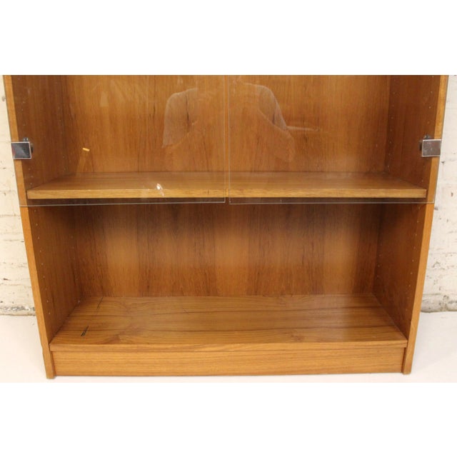 Mid-Century Teak Bookcase With Glass Display Doors For Sale - Image 13 of 14