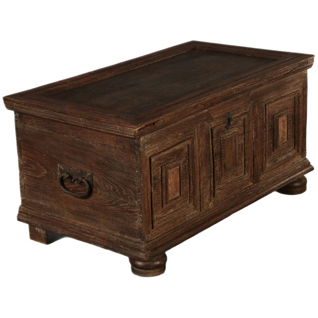 Antique Small Baroque Chest in Oak, 1750 For Sale