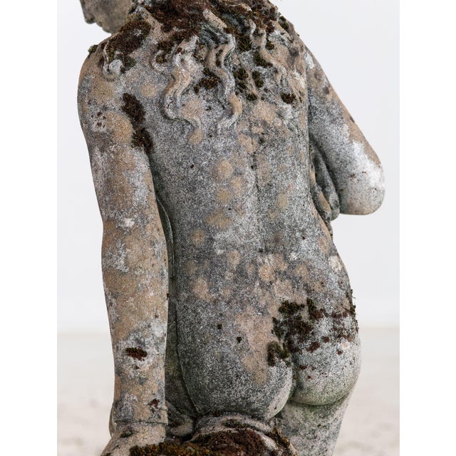 Composite Stone Weathered Garden Statue of Maiden or Goddess, England Mid 20th C. For Sale - Image 14 of 18