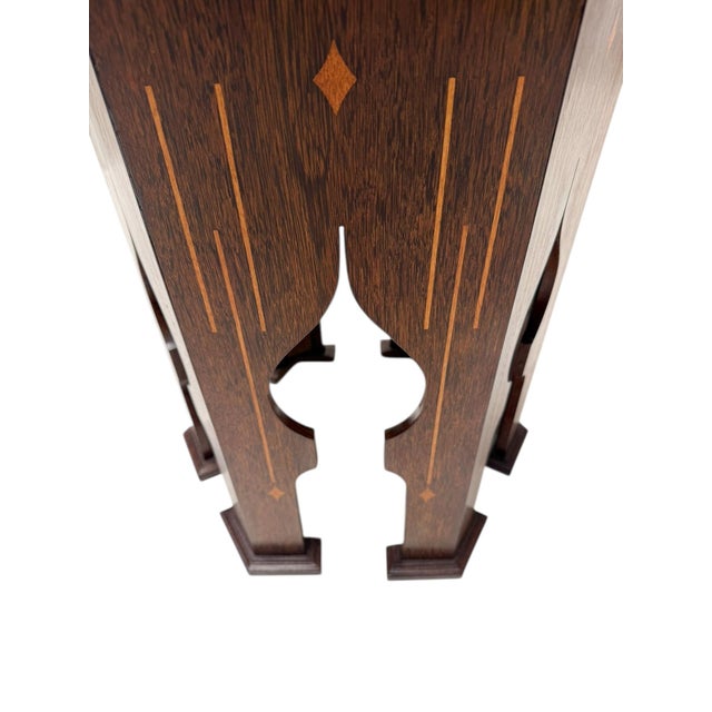 Brown Arts and Crafts Side Table in Wenge, 1900s For Sale - Image 8 of 10