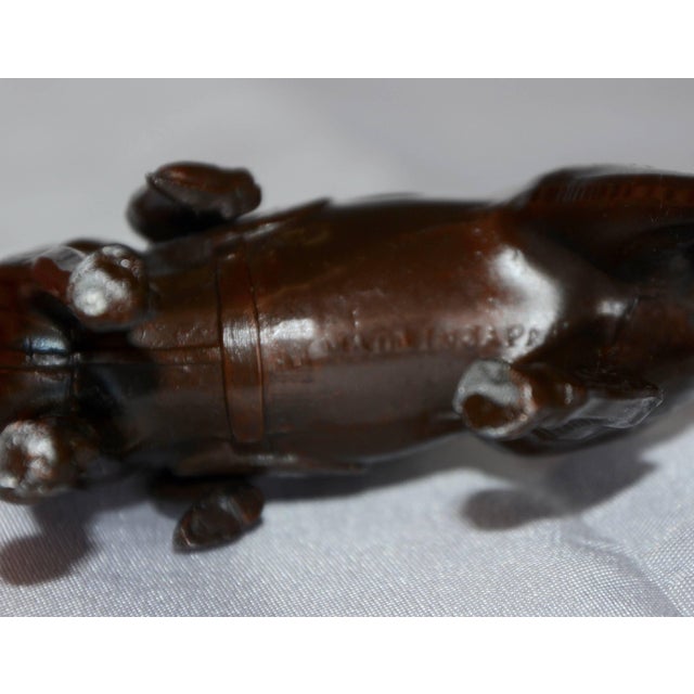 1960s Midcentury Rider on Horse Japanese Cast Metal Bronze Finish Miniature Statue For Sale - Image 5 of 8