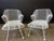 Pair of 1950’s Russell Woodard Sculptural Spring Chairs With Ottoman Set. No marked. Dimensions:chairs:33.5”w x 32.5”h x...