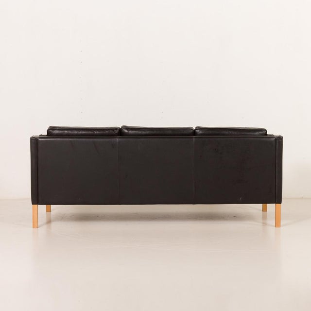 Black Leather Sofa from Stouby, Denmark, 1970s For Sale - Image 6 of 18